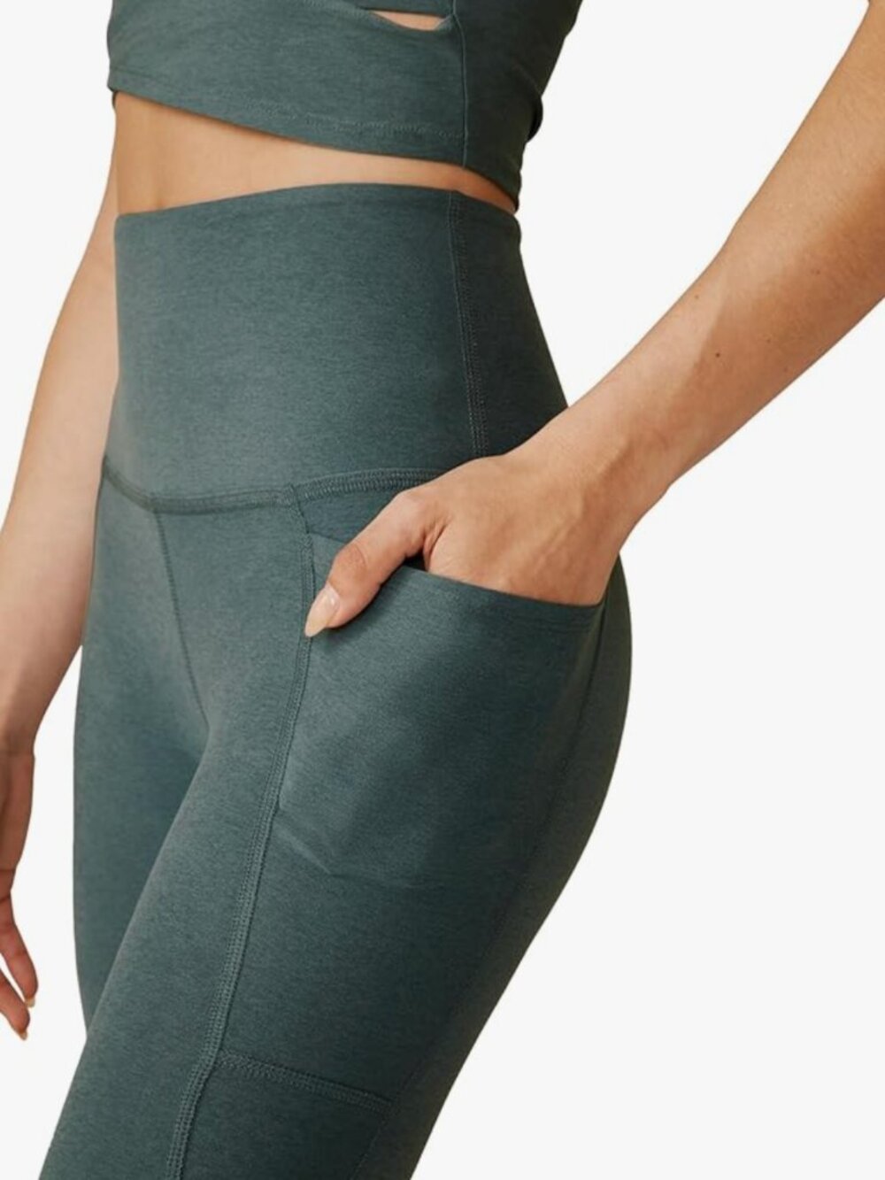 Beyond Yoga Spacedye Out Of Pocket High Waisted Midi Legging Storm Heather- M - Picture 2 of 7